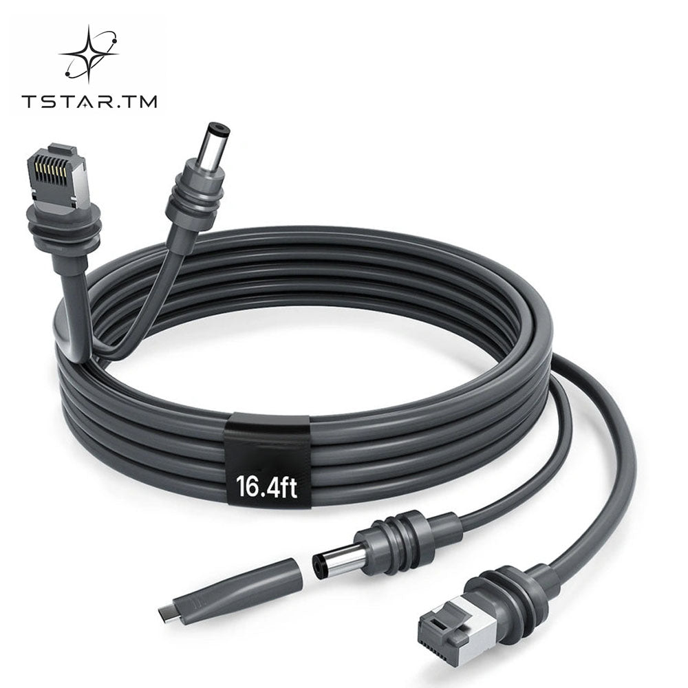 TSART Starlink Mini Cable - 2-in-1 Ethernet & Power, RJ45 & DC 16.5FT