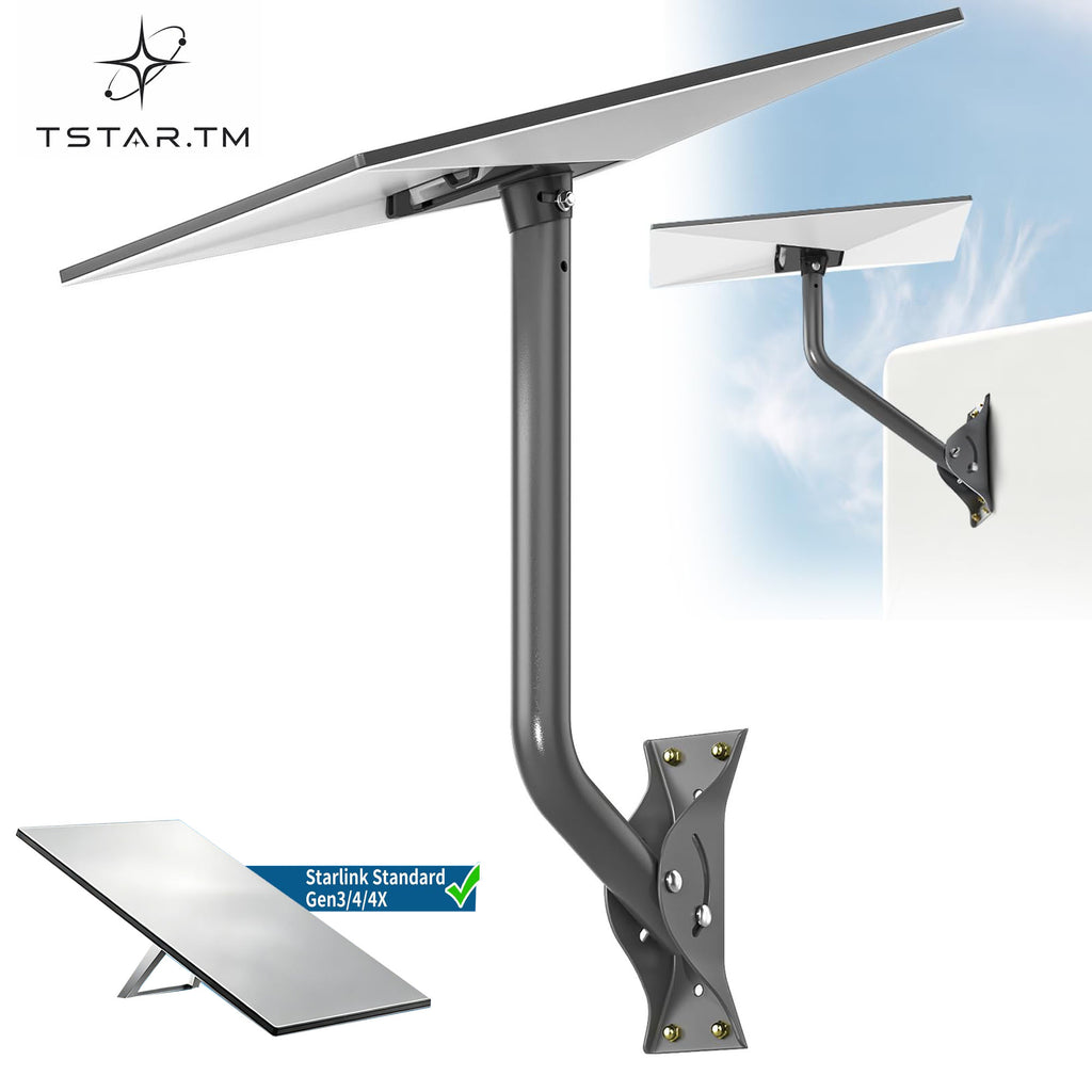 Standard V4/4X Mount Kit for Starlink, All-in-One Outdoor Dish Mount and Indoor Router Mount, Heavy-Duty Gen 3 Mount for Wall, Roof, and Eave Installation with Rust-Resistant Aluminum Adapter