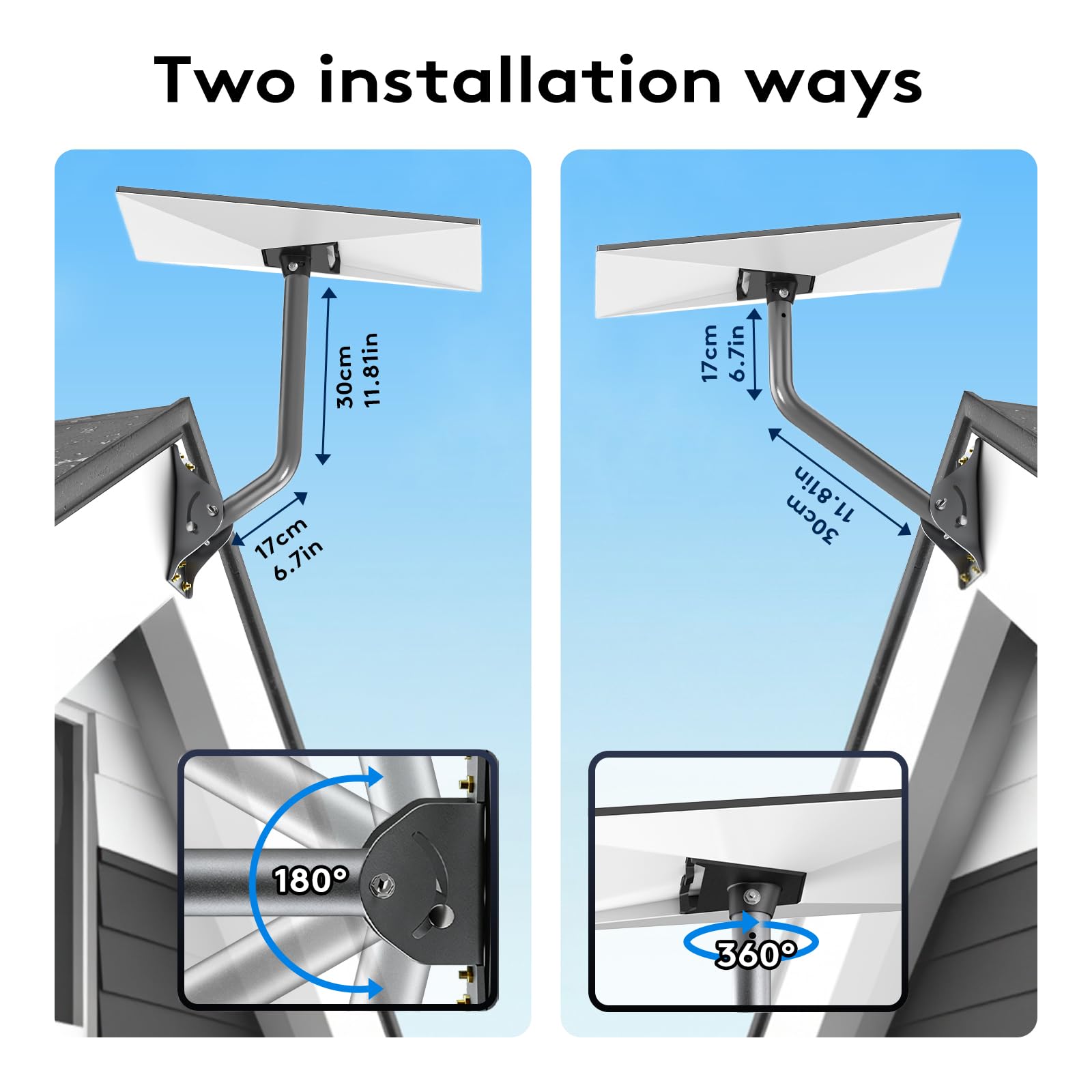 Standard V4/4X Mount Kit for Starlink, All-in-One Outdoor Dish Mount and Indoor Router Mount, Heavy-Duty Gen 3 Mount for Wall, Roof, and Eave Installation with Rust-Resistant Aluminum Adapter