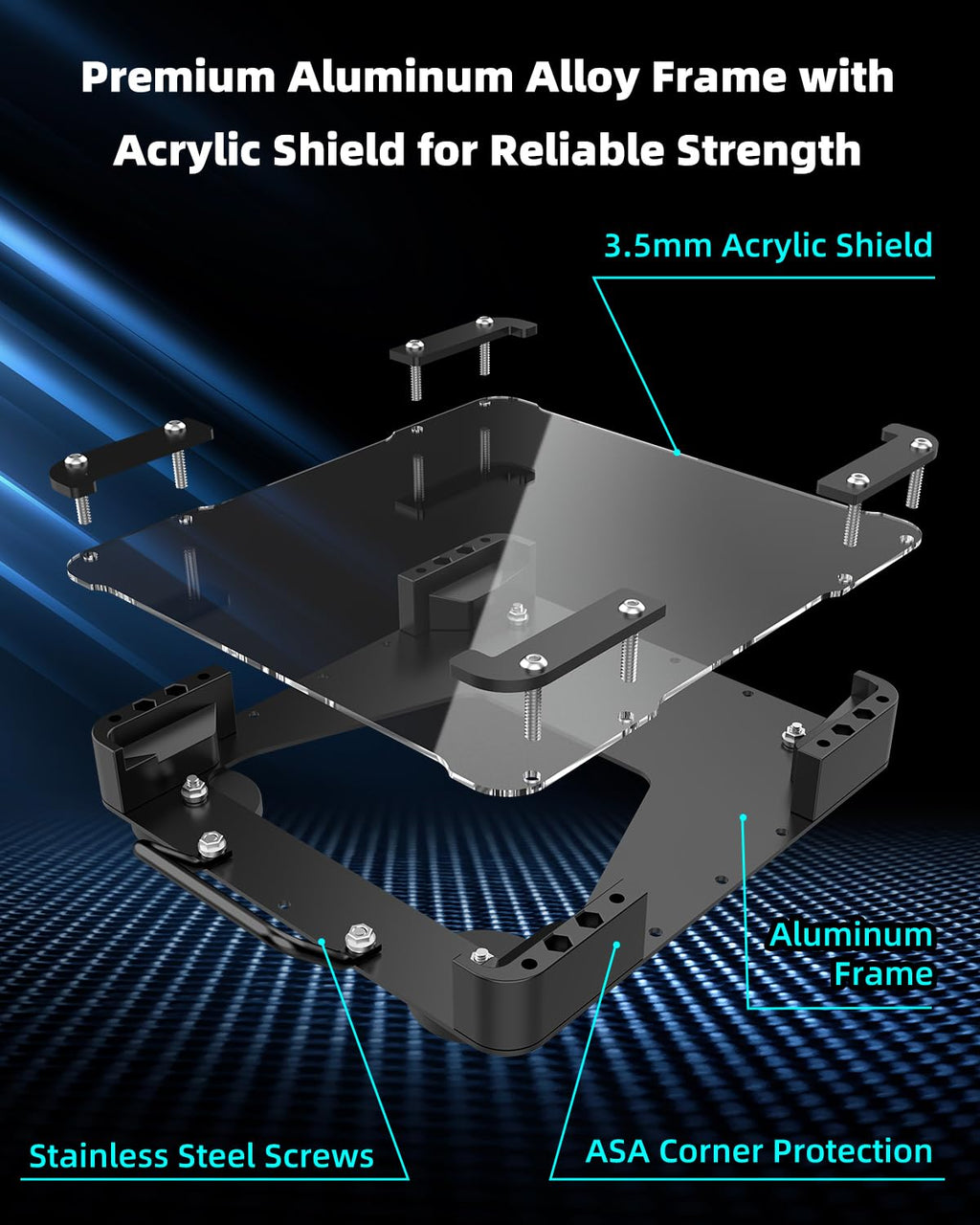 Starlink Mini Magnetic Roof Car Mount, Aluminum Frame with 3.5mm Acrylic Shield, Strong Magnetic Hold, Quick Install, Weatherproof, Hail & UV Resistant, Protective for RV,Camper Van, SUV, Boat