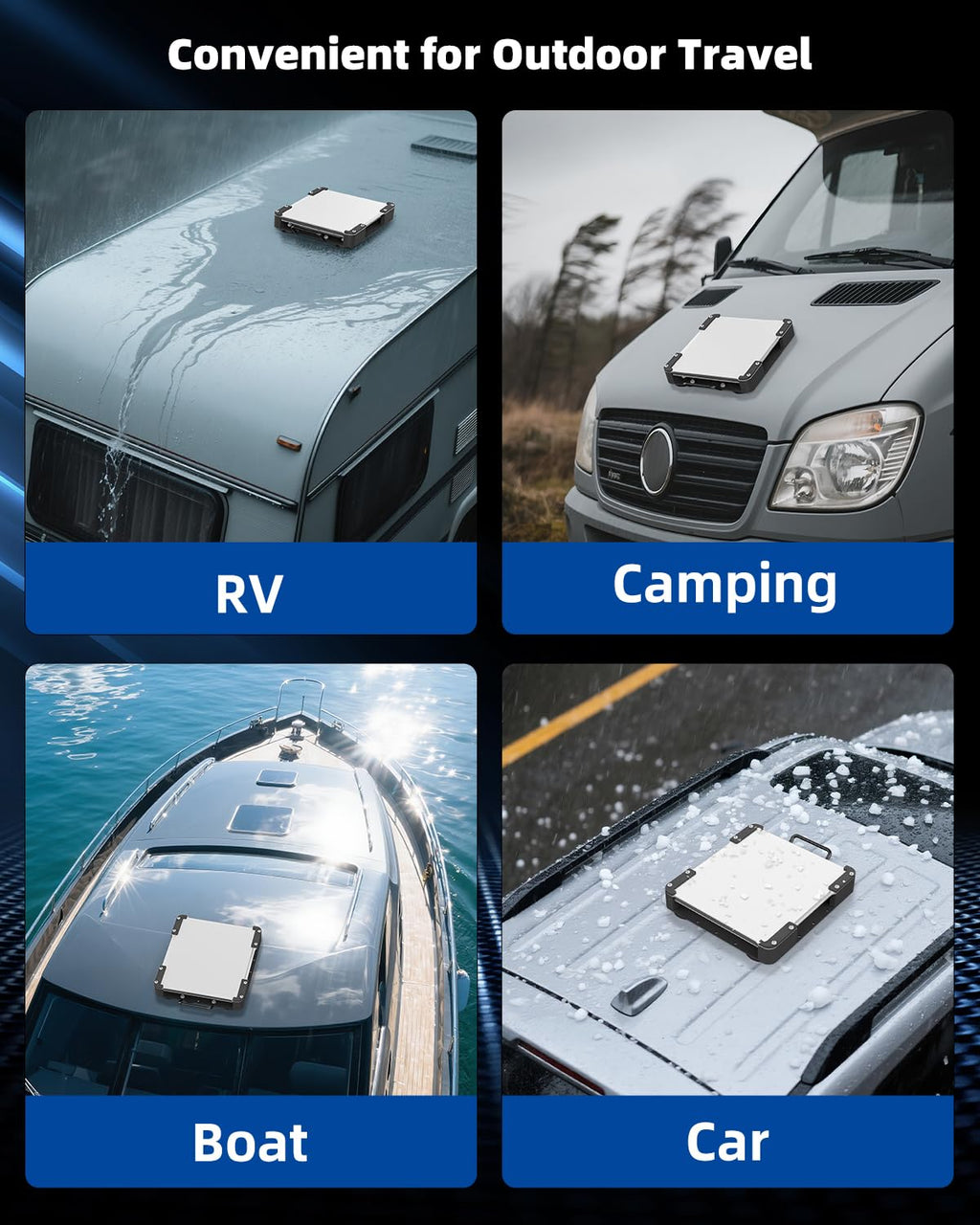 Starlink Mini Magnetic Roof Car Mount, Aluminum Frame with 3.5mm Acrylic Shield, Strong Magnetic Hold, Quick Install, Weatherproof, Hail & UV Resistant, Protective for RV,Camper Van, SUV, Boat
