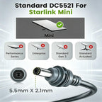 Starlink Mini Car Power Adapter — 105W Boost, 12V~24V Cigarette Lighter, 2m/3m/5m Cable