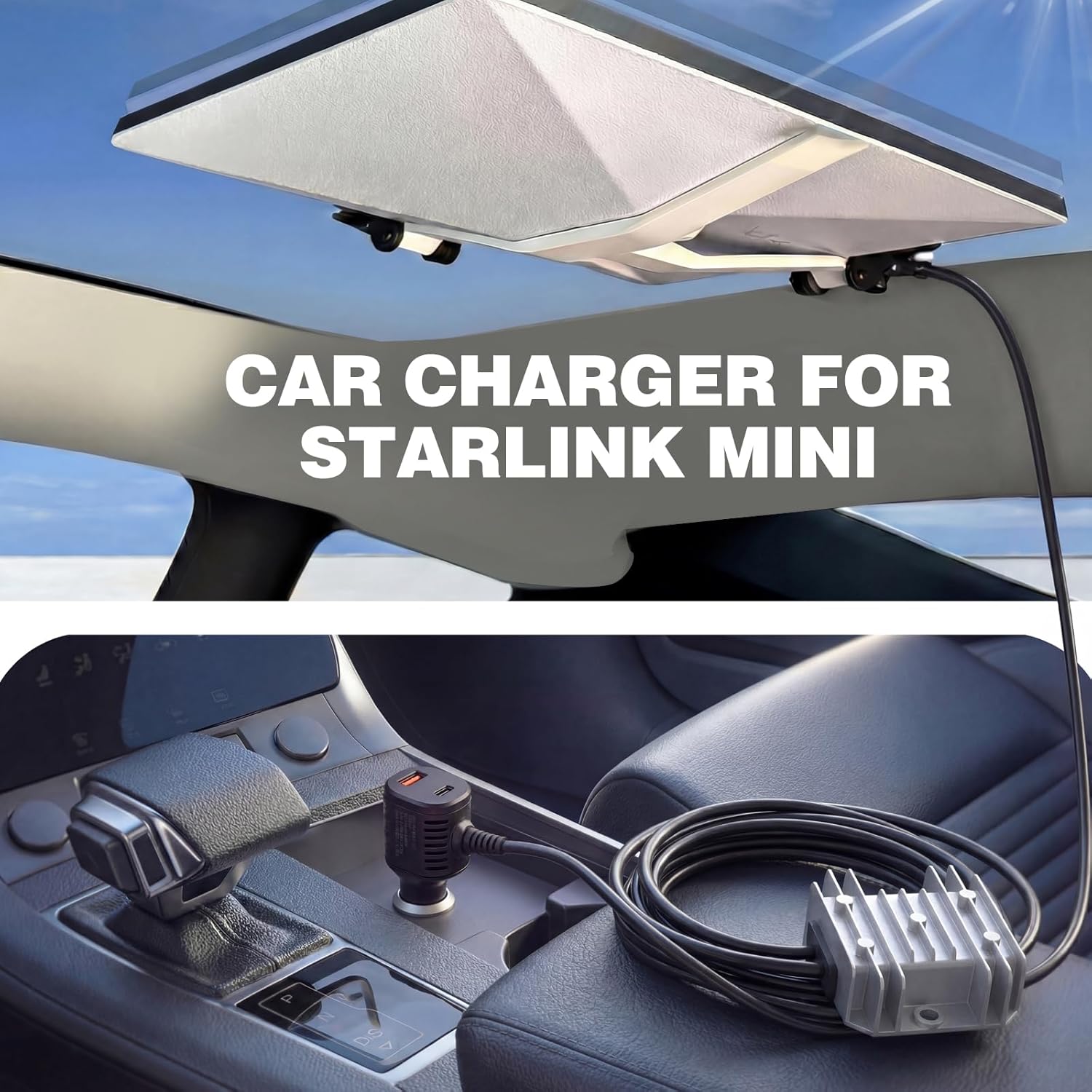 Starlink Mini Car Power Adapter — 105W Boost, 12V~24V Cigarette Lighter, 2m/3m/5m Cable